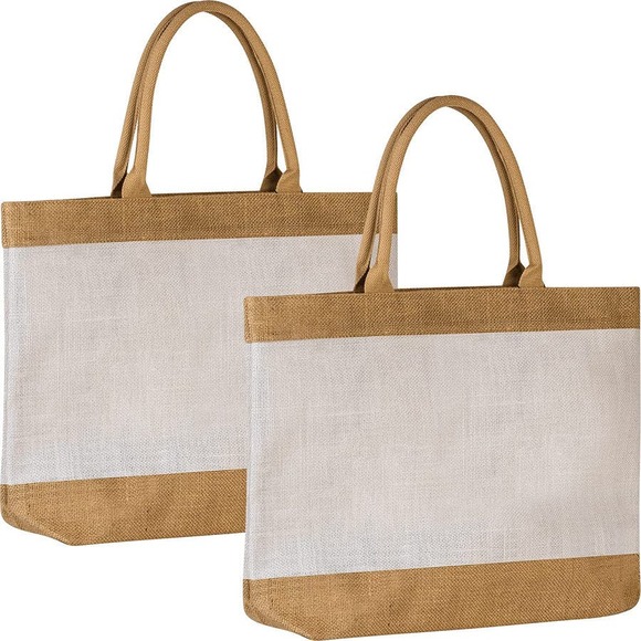 2 Hassle Fit Tote Botanical Bag Stylish Eco-Friendly Reusable Shopping Bag - Picture 1 of 7